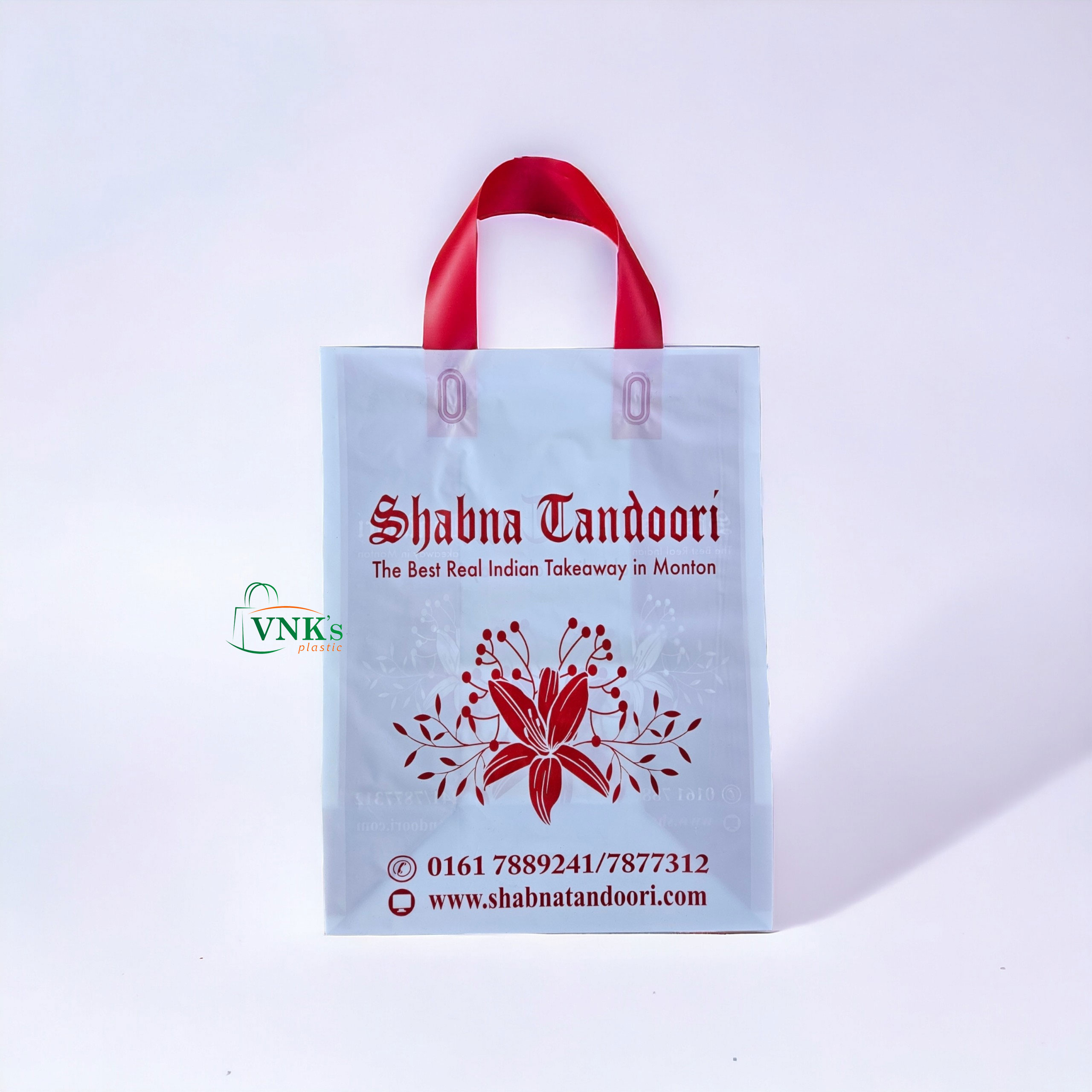 Shabna Tandoori plastic bag with handle