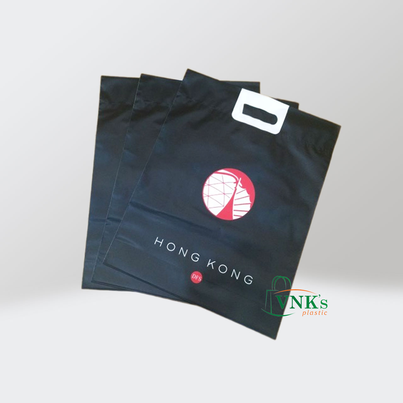 Hong Kong plastic bag with handle