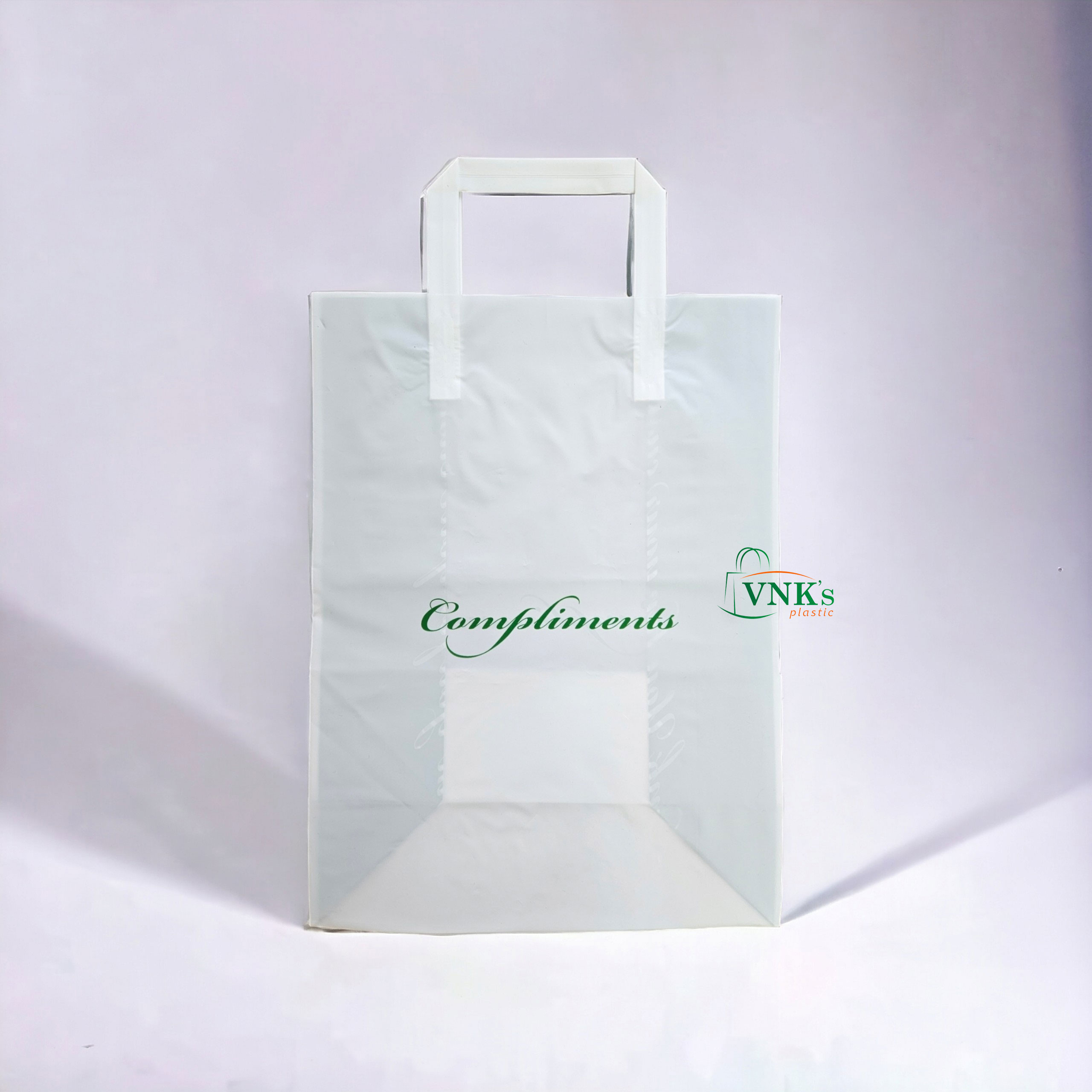 Compliments plastic bag with handle
