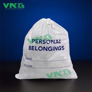 Patient belongings bags with drawstring