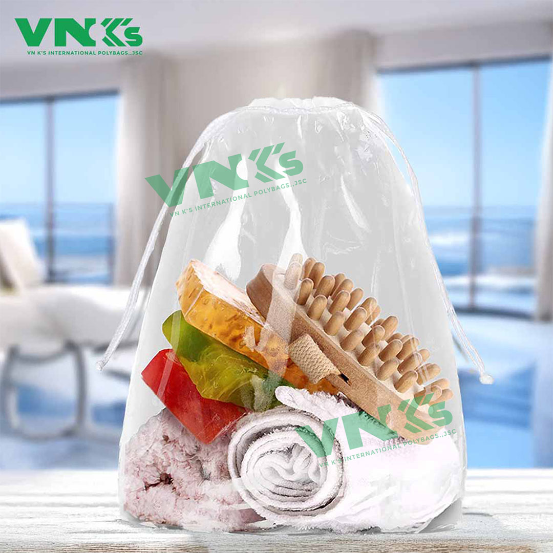 plastic drawstring bag