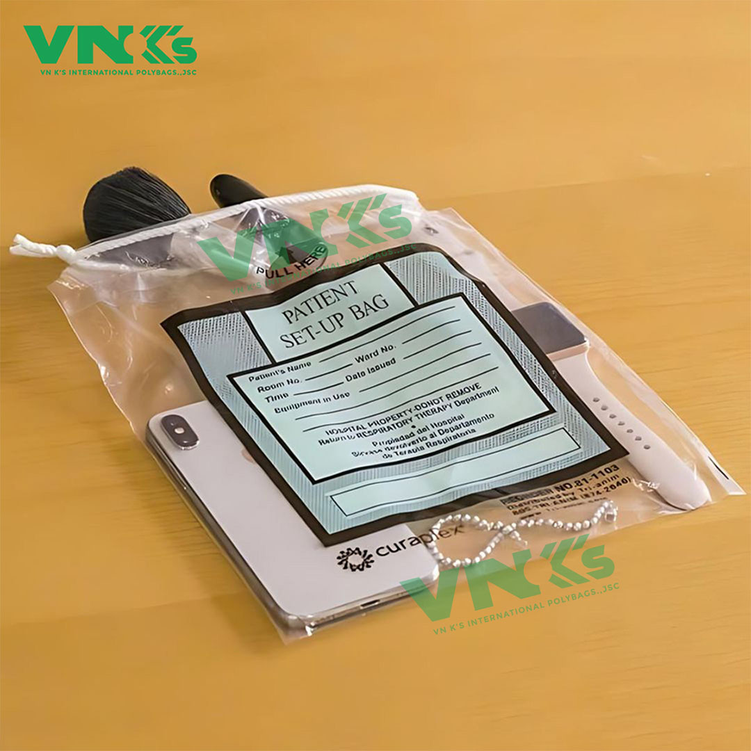 plastic drawstring bag